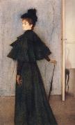 Fernand Khnopff Portrait of Mrs Botte oil painting on canvas